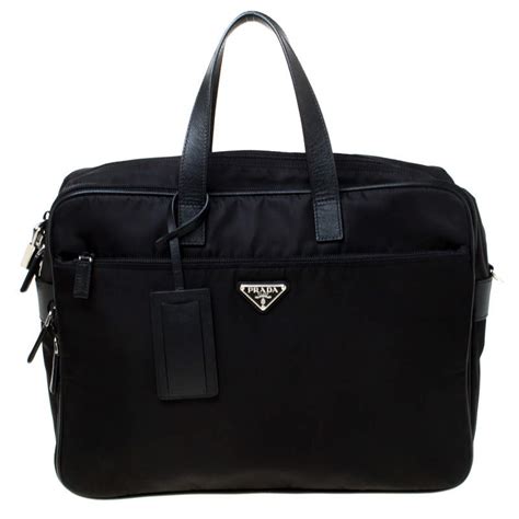 prada black nylon laptop bag|fashionable bags that fit laptops.